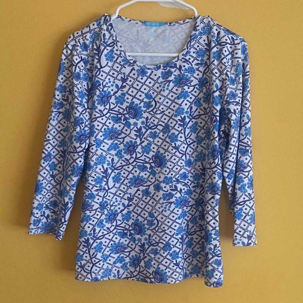 J. McLaughlin 3/4 Sleeve Knit Top. Large.